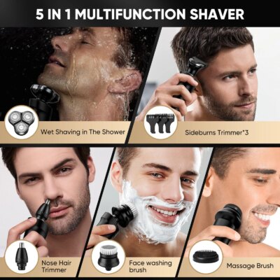 SEJOY 3 In 1 Multifunction Mens Electric Shaver Powerful Beard Nose Hair Trimmer Shaving Machine Electric Razor Waterproof - Image 2