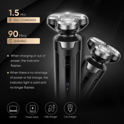 SEJOY 3 In 1 Multifunction Mens Electric Shaver Powerful Beard Nose Hair Trimmer Shaving Machine Electric Razor Waterproof - Image 4