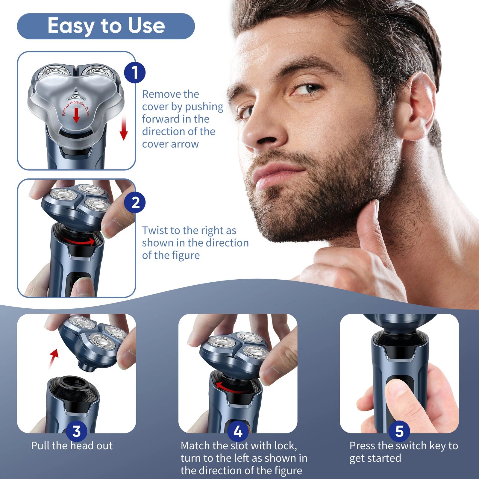 SEJOY 3 In 1 Multifunction Mens Electric Shaver Powerful Beard Nose Hair Trimmer Shaving Machine Electric Razor Waterproof SEJOY 3 In 1 Multifunction Mens Electric Shaver Powerful Beard Nose Hair Trimmer Shaving Machine Electric Razor Waterproof