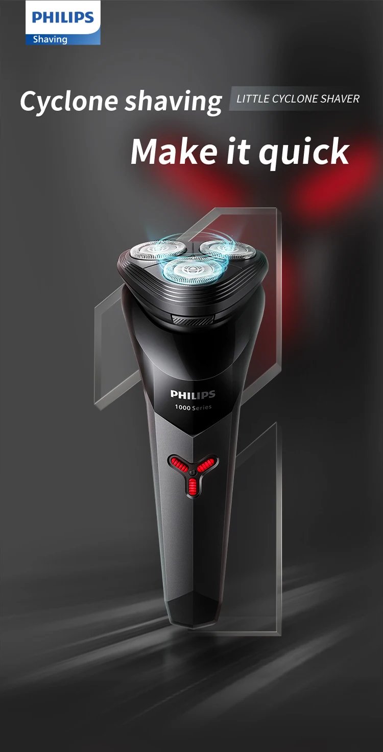 PHILIPS S1113 Electric Shaver USB Charge Stainless Steel PowerCut Blade Razor Triple Floating Head Men Fast Shave Beard Trimmer
