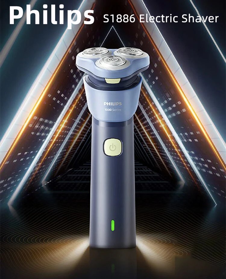 PHILIPS S1113 Electric Shaver USB Charge Stainless Steel PowerCut Blade Razor Triple Floating Head Men Fast Shave Beard Trimmer