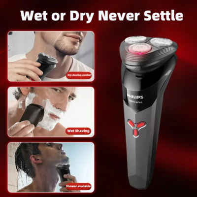 PHILIPS S1113 Electric Shaver USB Charge Stainless Steel PowerCut Blade Razor Triple Floating Head Men Fast Shave Beard Trimmer - Image 5