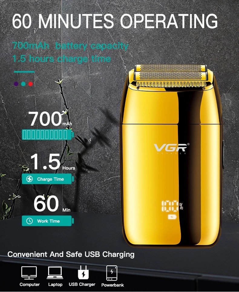 VGR Shaver Professional Razor Electric Shaver Reciprocating Shaving Machine Portable Beard Trimmer Mini Shaver for Men V-399 VGR Shaver Professional Razor Electric Shaver Reciprocating Shaving Machine Portable Beard Trimmer Mini Shaver for Men V-399