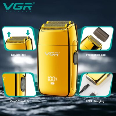 VGR Shaver Professional Razor Electric Shaver Reciprocating Shaving Machine Portable Beard Trimmer Mini Shaver for Men V-399 - Image 2