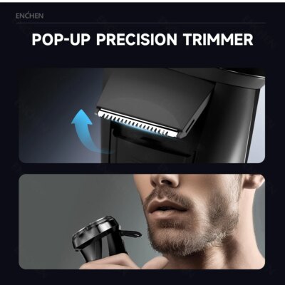 ENCHEN Electric Shaver 3D Blackstone 3 IPX7 Waterproof Razor Wet And Dry Dual Use Face Beard Battery Digital Display For Men - Image 3