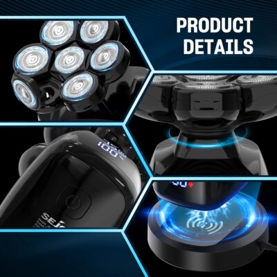 SEJOY Multifunctional  Electric Shavers Kits for Bald Head Shaver Beard Shaving Machine for Men Grooming Kit Husband Gift - Image 4