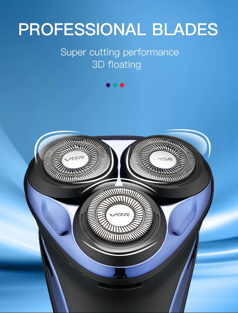 VGR Electric Shaver Professional Razor Waterproof Beard Trimmer Rotary 3D Floating Shaving Rechargeable Electric for Men V-306 VGR Electric Shaver Professional Razor Waterproof Beard Trimmer Rotary 3D Floating Shaving Rechargeable Electric for Men V-306