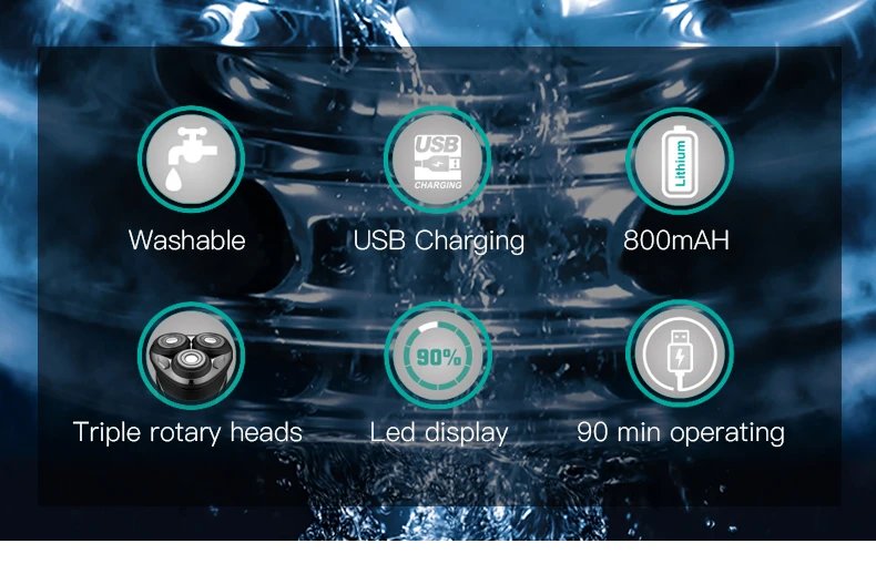 VGR Electric Shaver Professional Razor Waterproof Beard Trimmer Rotary 3D Floating Shaving Rechargeable Electric for Men V-306 VGR Electric Shaver Professional Razor Waterproof Beard Trimmer Rotary 3D Floating Shaving Rechargeable Electric for Men V-306