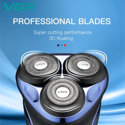 VGR Electric Shaver Professional Razor Waterproof Beard Trimmer Rotary 3D Floating Shaving Rechargeable Electric for Men V-306 - Image 4