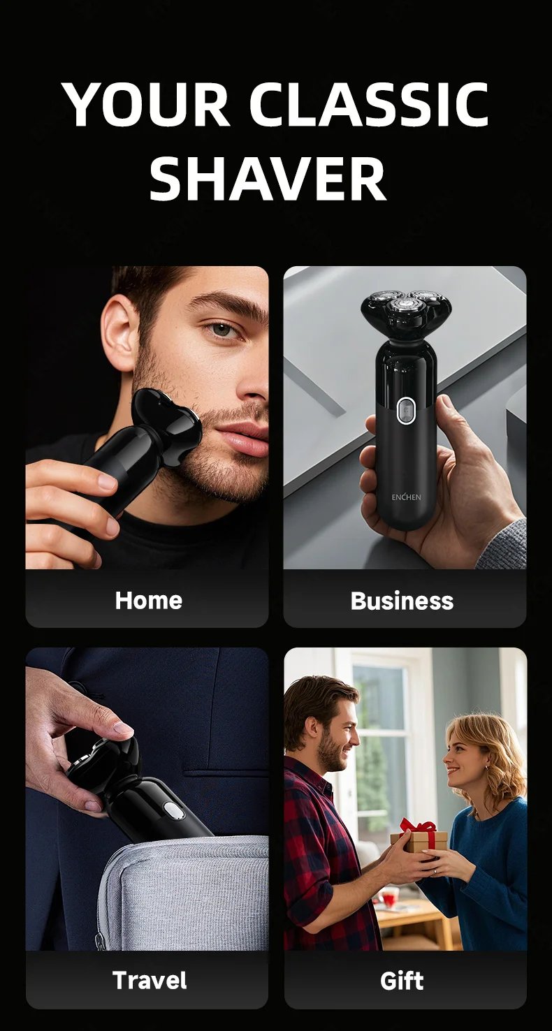 ENCHEN Electric Shaver Professional Wet and Dry Use Razor Hair Trimmer Portable Shaver Reciprocating Shaving Machine Man Mocha S ENCHEN Electric Shaver Professional Wet and Dry Use Razor Hair Trimmer Portable Shaver Reciprocating Shaving Machine Man Mocha S
