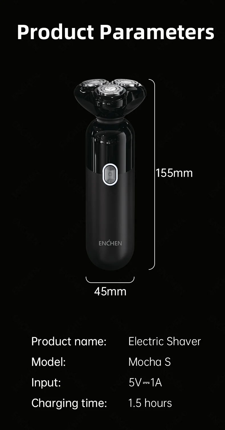 ENCHEN Electric Shaver Professional Wet and Dry Use Razor Hair Trimmer Portable Shaver Reciprocating Shaving Machine Man Mocha S ENCHEN Electric Shaver Professional Wet and Dry Use Razor Hair Trimmer Portable Shaver Reciprocating Shaving Machine Man Mocha S