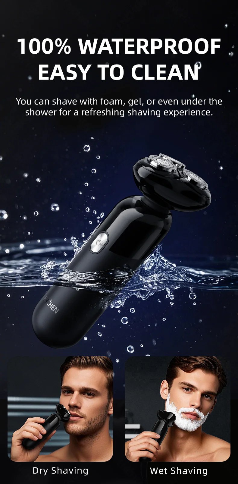 ENCHEN Electric Shaver Professional Wet and Dry Use Razor Hair Trimmer Portable Shaver Reciprocating Shaving Machine Man Mocha S ENCHEN Electric Shaver Professional Wet and Dry Use Razor Hair Trimmer Portable Shaver Reciprocating Shaving Machine Man Mocha S