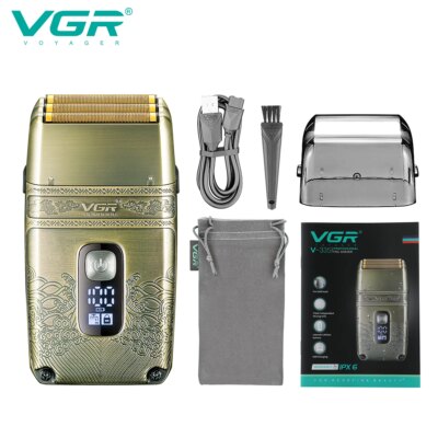 VGR Shaver Professional Electric Razor Shaving Machine Waterproof Beard Trimmer Metal Razor Digital Display Shaver for Men V-335 - Image 5