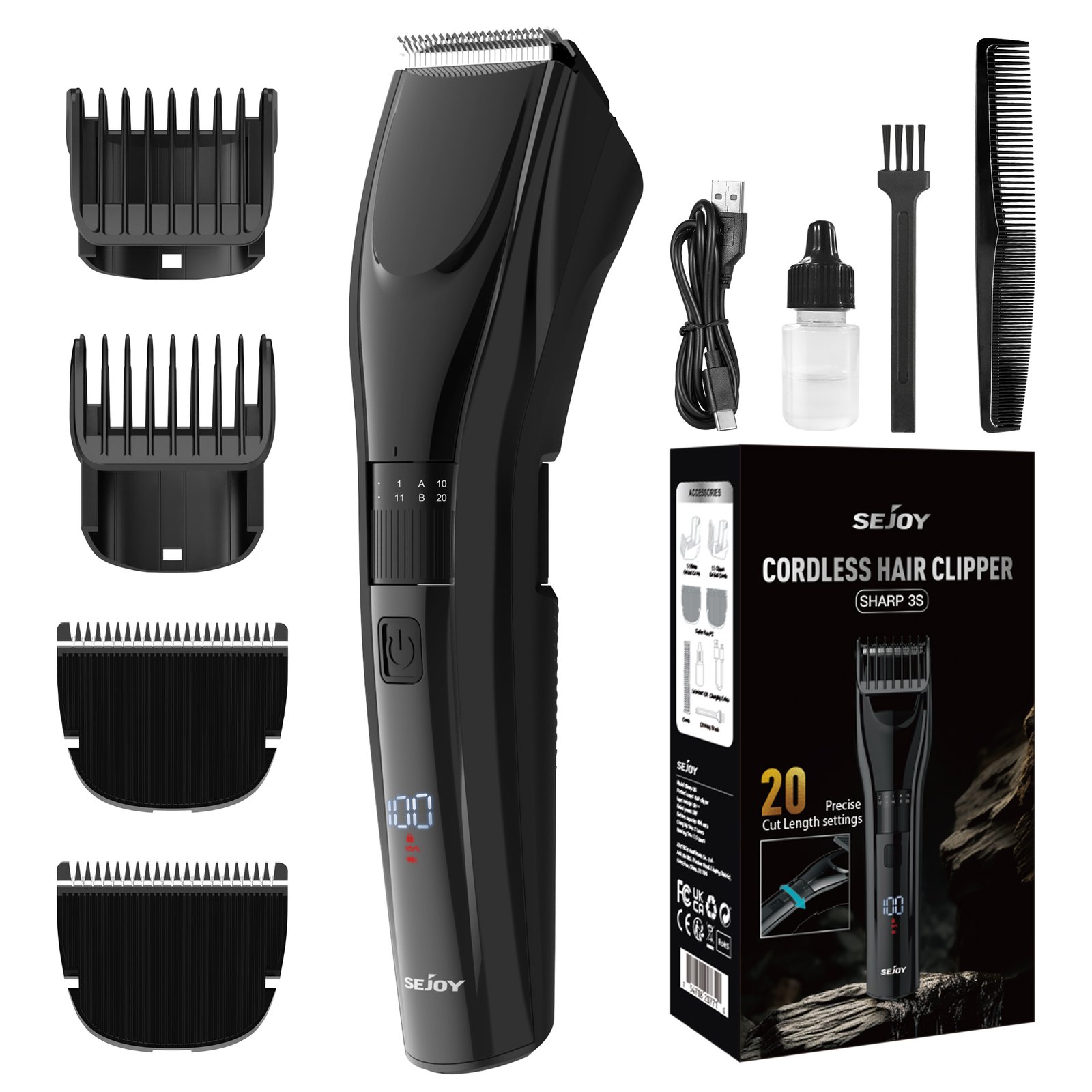 SEJOY Cordless Professional Hair Clippers  Shaving Machine Men Trimmer Kit Men Cutting Machine Barber Electric shaver SEJOY Cordless Professional Hair Clippers  Shaving Machine Men Trimmer Kit Men Cutting Machine Barber Electric shaver