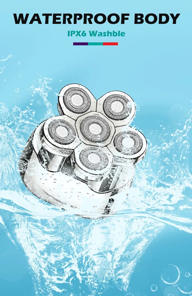 VGR 395 USB Rotary Professional Shaving Razors Waterproof Rechargeable Electric Mens Barber Shavers for Men