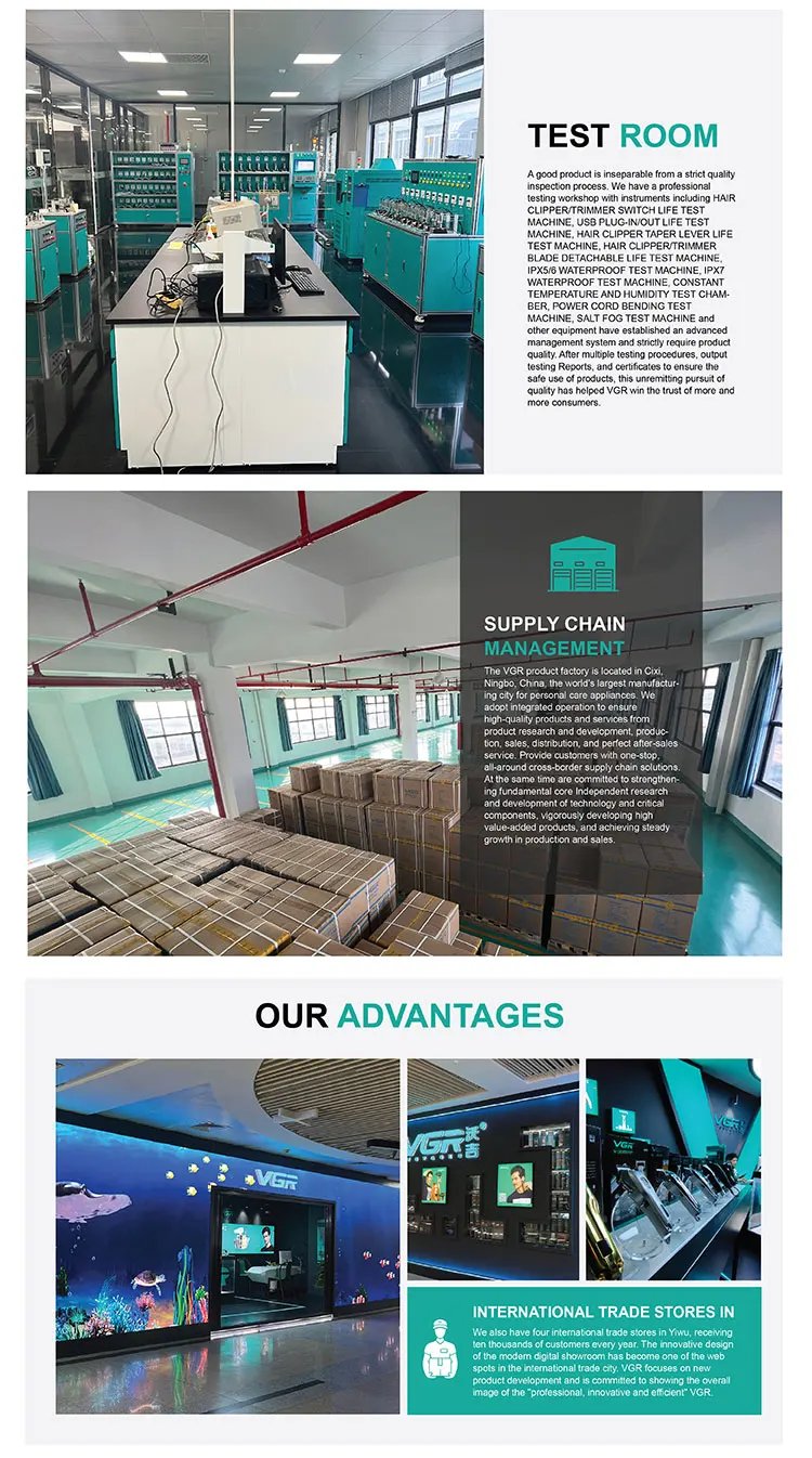 VGR 395 USB Rotary Professional Shaving Razors Waterproof Rechargeable Electric Mens Barber Shavers for Men