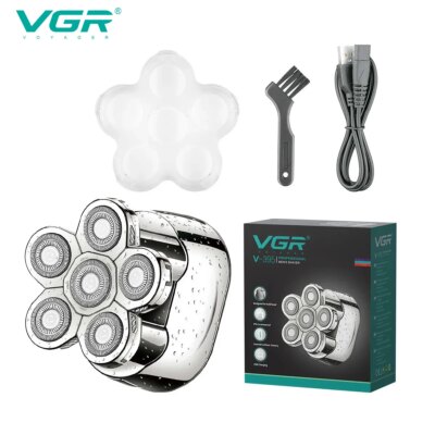VGR 395 USB Rotary Professional Shaving Razors Waterproof Rechargeable Electric Mens Barber Shavers for Men