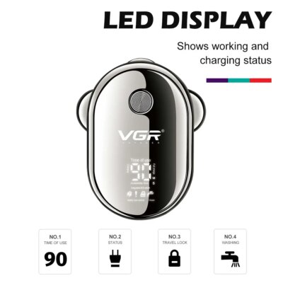 VGR 395 USB Rotary Professional Shaving Razors Waterproof Rechargeable Electric Mens Barber Shavers for Men - Image 4