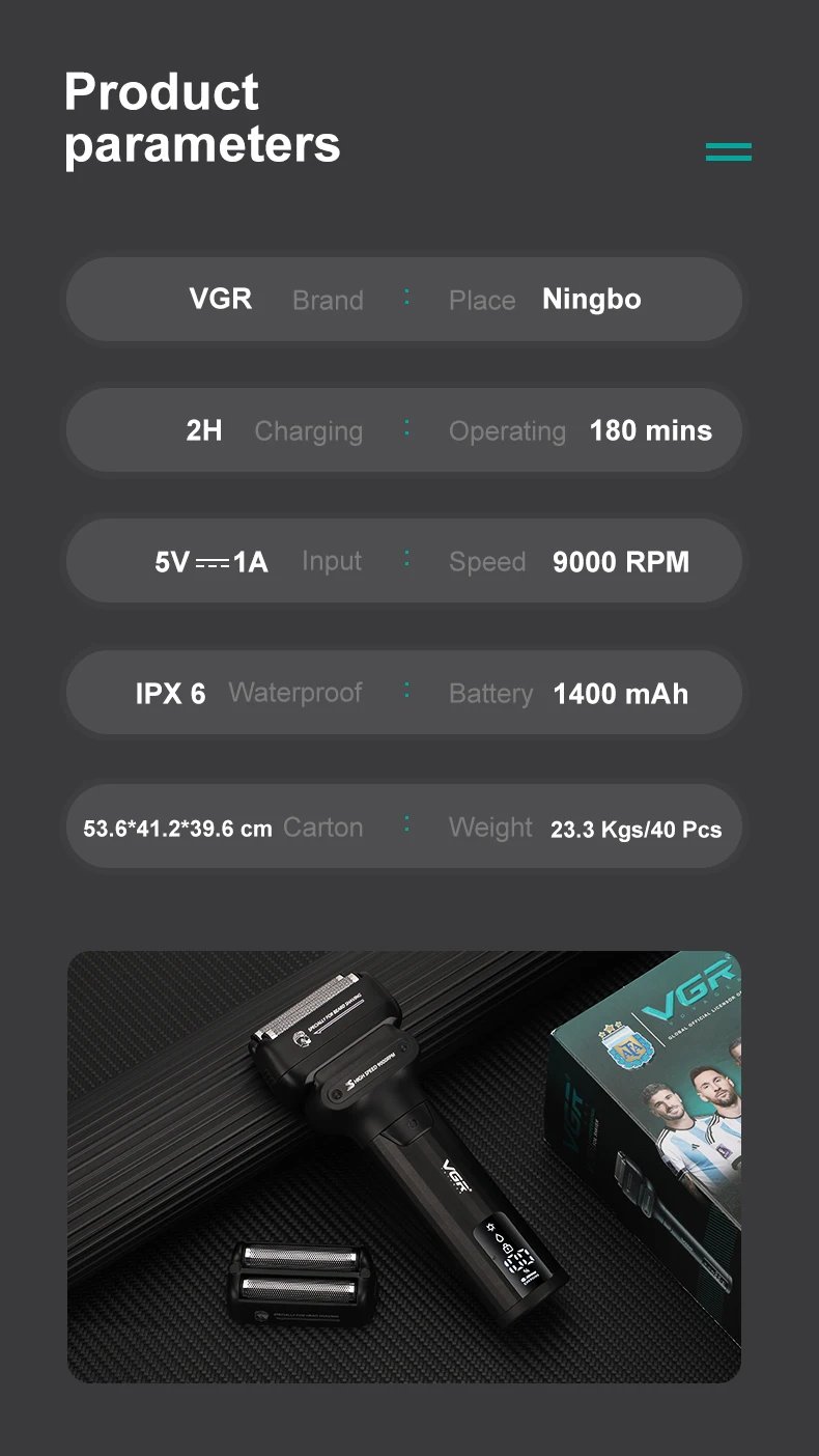 VGR Face Shaver Professional 0MM Foil Shaver 9000 RPM Shaving Beard Machine Electric Reciprocating Shaving Machine for Men V-368 VGR Face Shaver Professional 0MM Foil Shaver 9000 RPM Shaving Beard Machine Electric Reciprocating Shaving Machine for Men V-368