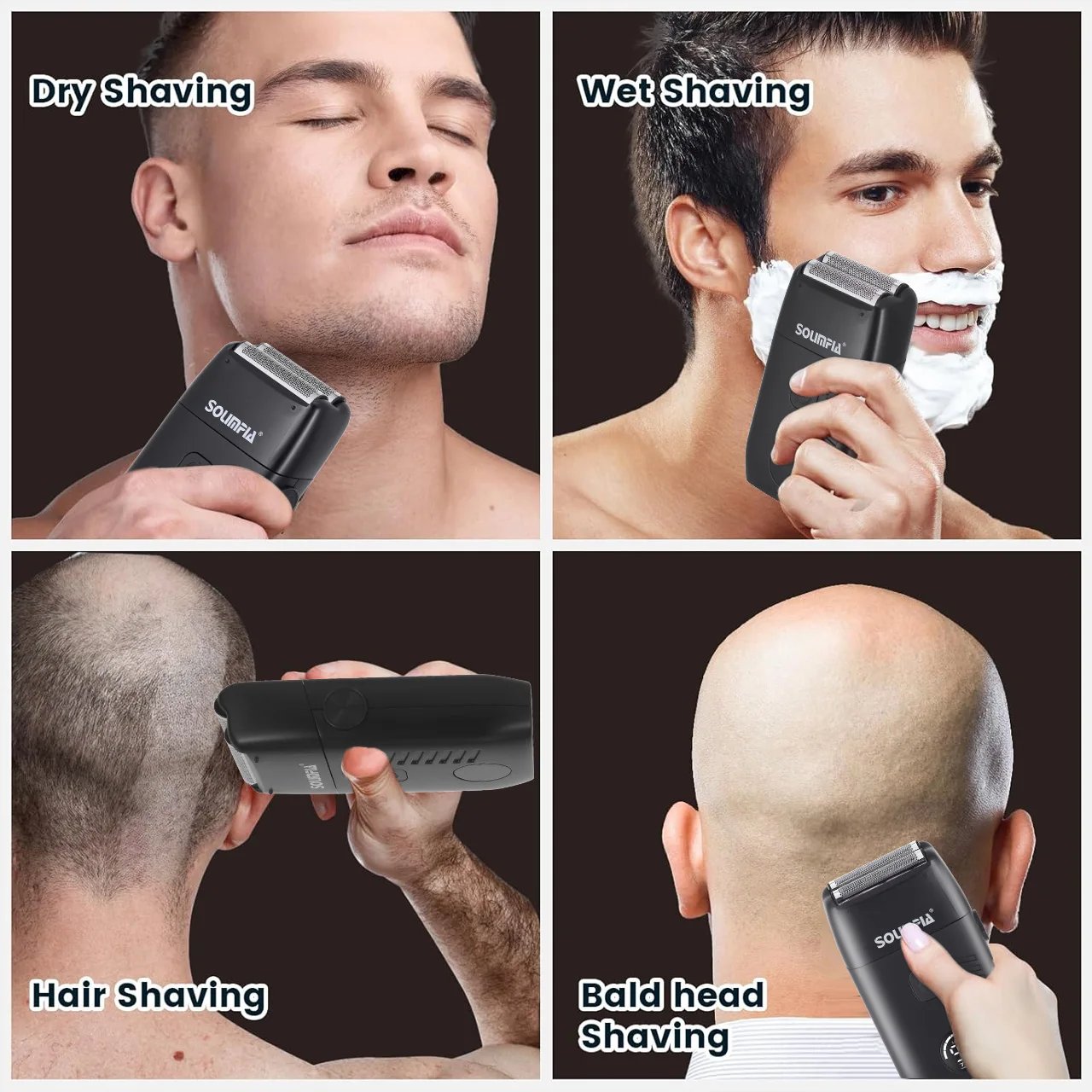 Solimpia Hair Shaver Double Blades Shaver Electric Shaver Razor Men's Close Bald Head Barber Trimmer Rechargeable for Quick Shav Solimpia Hair Shaver Double Blades Shaver Electric Shaver Razor Men's Close Bald Head Barber Trimmer Rechargeable for Quick Shav