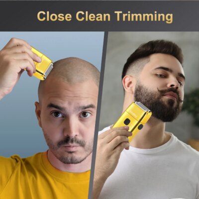 Solimpia Hair Shaver Double Blades Shaver Electric Shaver Razor Men's Close Bald Head Barber Trimmer Rechargeable for Quick Shav - Image 6