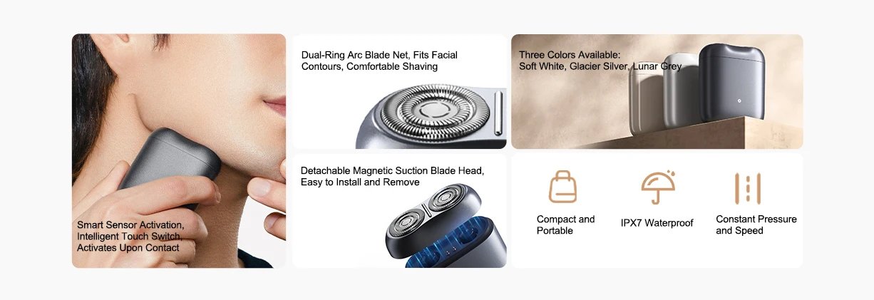 XIAOMI MIJIA S200 Electric Shavers Portable IPX7 Washable Dry Wet Razor Beard Trimmer Cutter Rechargeable For Men Razors Machine XIAOMI MIJIA S200 Electric Shavers Portable IPX7 Washable Dry Wet Razor Beard Trimmer Cutter Rechargeable For Men Razors Machine