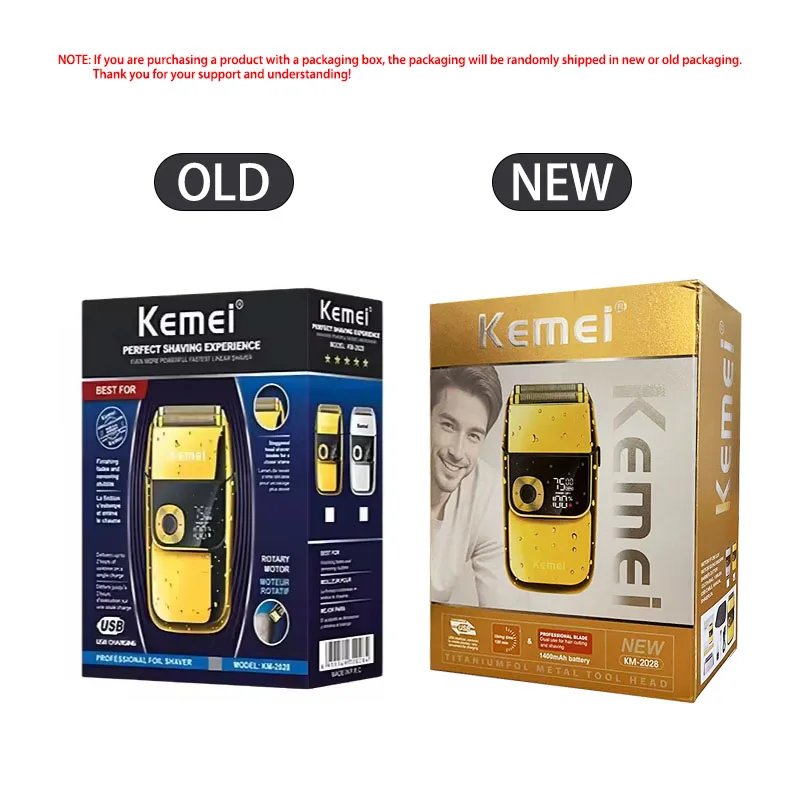 Kemei KM-2028 All Metal Washable Electric Shavers USB Charging Rechargeable Shaver Men's Shaving Razor Gold And Silver Trimmer Kemei KM-2028 All Metal Washable Electric Shavers USB Charging Rechargeable Shaver Men's Shaving Razor Gold And Silver Trimmer
