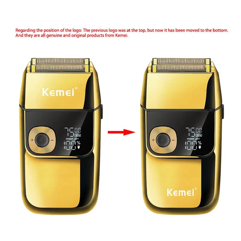 Kemei KM-2028 All Metal Washable Electric Shavers USB Charging Rechargeable Shaver Men's Shaving Razor Gold And Silver Trimmer Kemei KM-2028 All Metal Washable Electric Shavers USB Charging Rechargeable Shaver Men's Shaving Razor Gold And Silver Trimmer