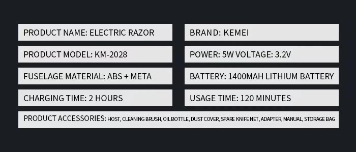 Kemei KM-2028 All Metal Washable Electric Shavers USB Charging Rechargeable Shaver Men's Shaving Razor Gold And Silver Trimmer Kemei KM-2028 All Metal Washable Electric Shavers USB Charging Rechargeable Shaver Men's Shaving Razor Gold And Silver Trimmer