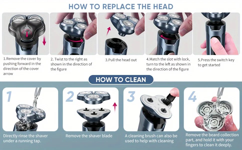 SEJOY 5 In1 Electric Hair Trimmer Set,Electric Razor for Men 3D Electric Shavers IPX7 Rotary Cordless,Optional SEJOY 5 In1 Electric Hair Trimmer Set,Electric Razor for Men 3D Electric Shavers IPX7 Rotary Cordless,Optional