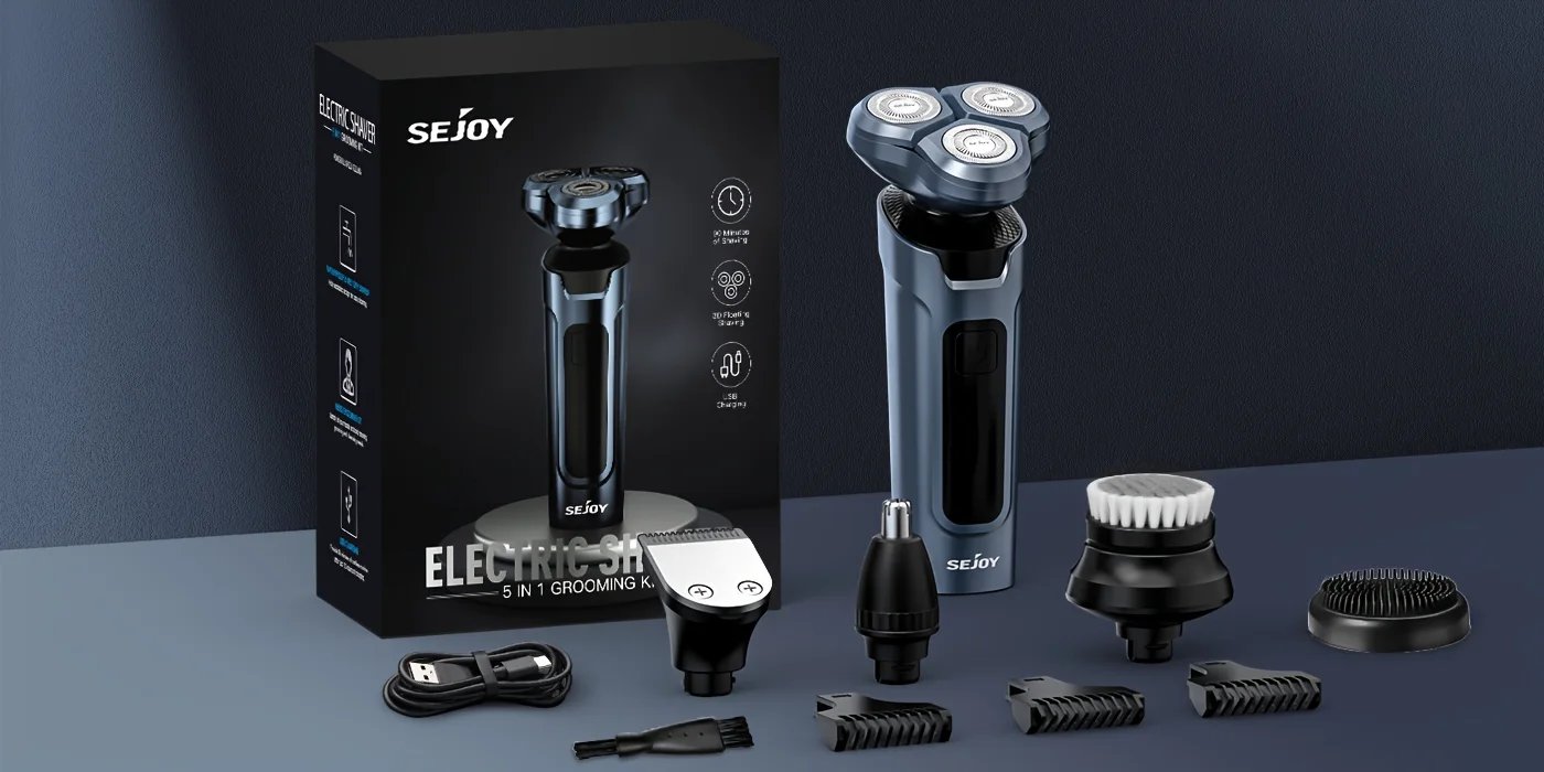SEJOY 5 In1 Electric Hair Trimmer Set,Electric Razor for Men 3D Electric Shavers IPX7 Rotary Cordless,Optional SEJOY 5 In1 Electric Hair Trimmer Set,Electric Razor for Men 3D Electric Shavers IPX7 Rotary Cordless,Optional