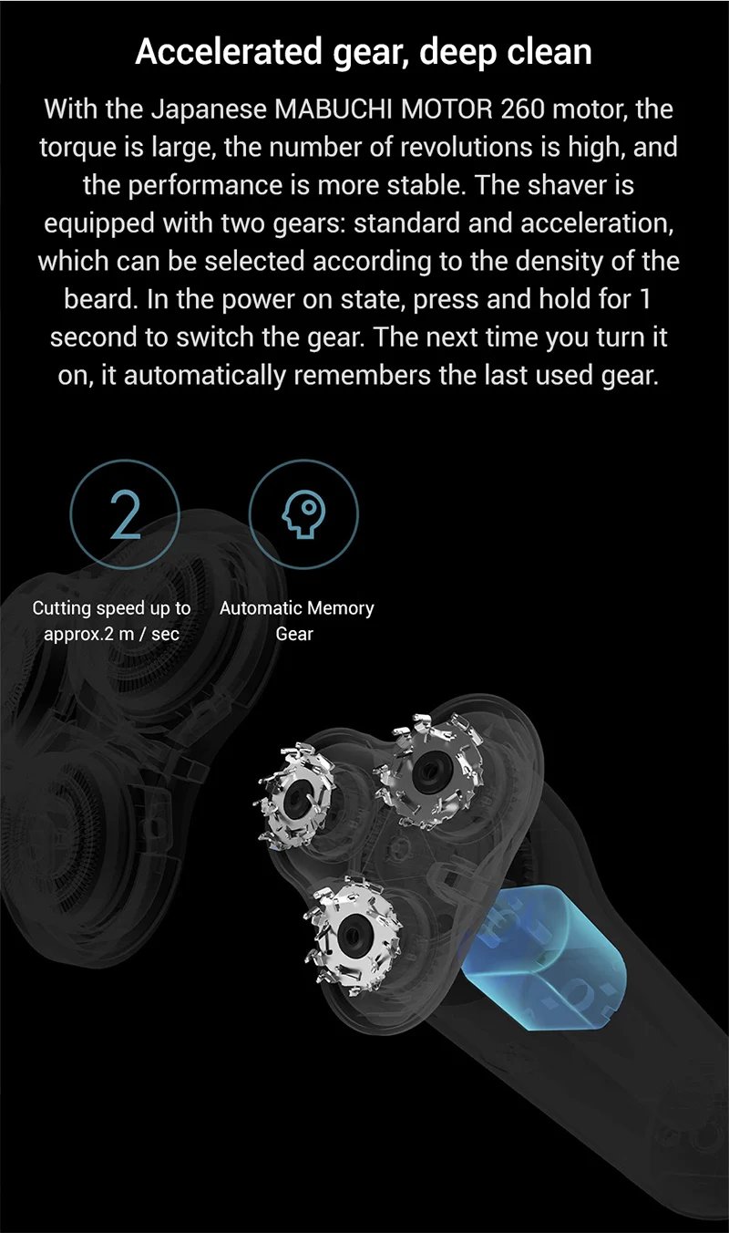 XIAOMI MIJIA S500 Electric Shaver Dry Wet Shaving Triple Blade Trimmer Beard Floating Head Men's Shaver Electric Razors Machine XIAOMI MIJIA S500 Electric Shaver Dry Wet Shaving Triple Blade Trimmer Beard Floating Head Men's Shaver Electric Razors Machine