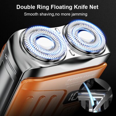 Portable Mini Electric Shaver for Men Beard Trimmer Men's Electric Razor USB Rechargeable Dual Blade Electric Shaving Machine - Image 2