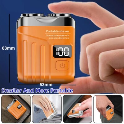 Portable Mini Electric Shaver for Men Beard Trimmer Men's Electric Razor USB Rechargeable Dual Blade Electric Shaving Machine - Image 6