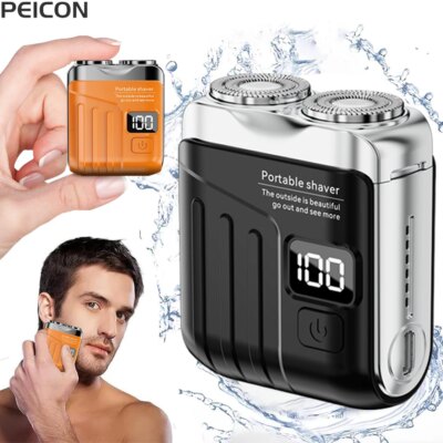 Portable Mini Electric Shaver for Men Beard Trimmer Men's Electric Razor USB Rechargeable Dual Blade Electric Shaving Machine