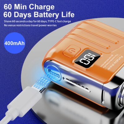 Portable Mini Electric Shaver for Men Beard Trimmer Men's Electric Razor USB Rechargeable Dual Blade Electric Shaving Machine - Image 5