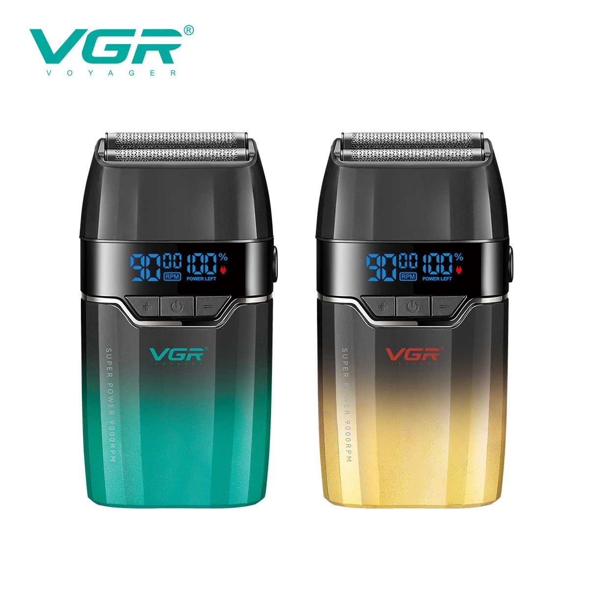 VGR Face Shaver 9000 RPM Foil Shaver LED Electric Shaver Professional Beard Trimmer Reciprocating Shaving Machine for Men V-308