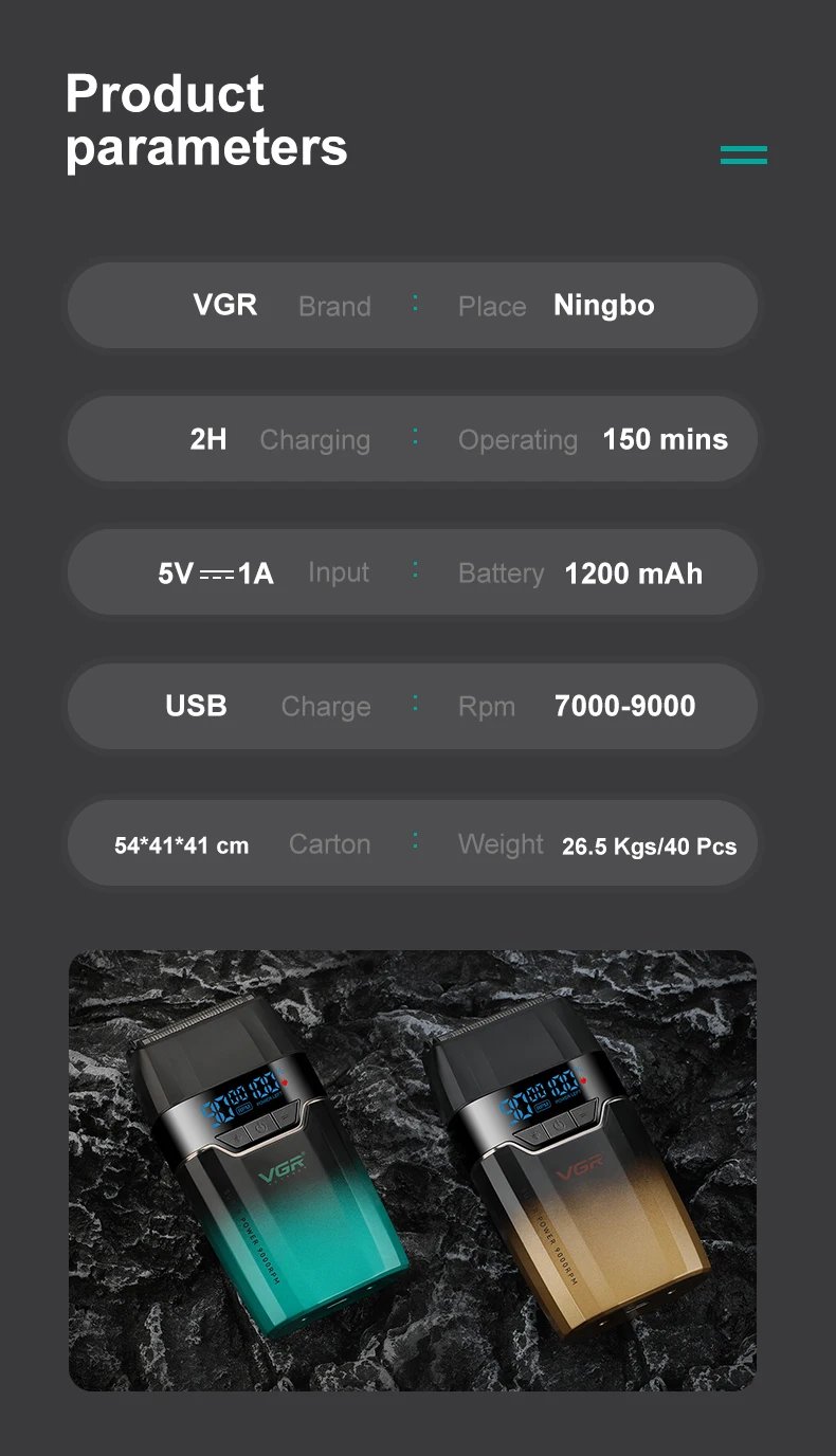 VGR Face Shaver 9000 RPM Foil Shaver LED Electric Shaver Professional Beard Trimmer Reciprocating Shaving Machine for Men V-308 VGR Face Shaver 9000 RPM Foil Shaver LED Electric Shaver Professional Beard Trimmer Reciprocating Shaving Machine for Men V-308