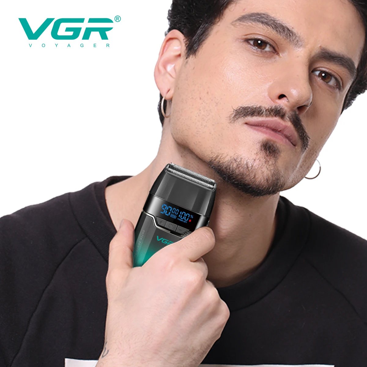 VGR Face Shaver 9000 RPM Foil Shaver LED Electric Shaver Professional Beard Trimmer Reciprocating Shaving Machine for Men V-308 - Image 4