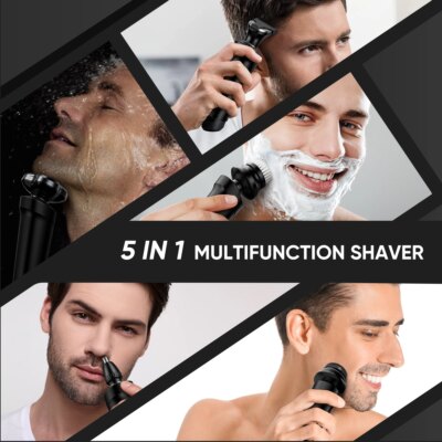 Sejoy Shaver Barber for Men 5 in 1 Electric Razor Rechargeable with Beard Trimmer Lithium Battery Portable Shavers for Travel - Image 5