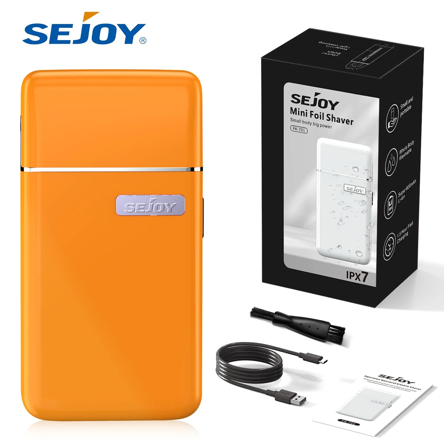 Sejoy 701 Electric Razor Rechargeable for Men Beard Trimmer Metal Body Electric Shaver with Dual Flexible Foils Shaving Machine Sejoy 701 Electric Razor Rechargeable for Men Beard Trimmer Metal Body Electric Shaver with Dual Flexible Foils Shaving Machine