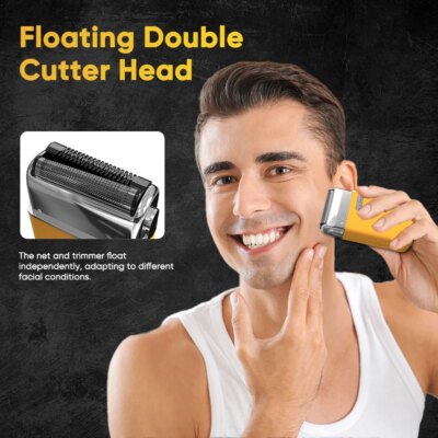 Sejoy 701 Electric Razor Rechargeable for Men Beard Trimmer Metal Body Electric Shaver with Dual Flexible Foils Shaving Machine - Image 2