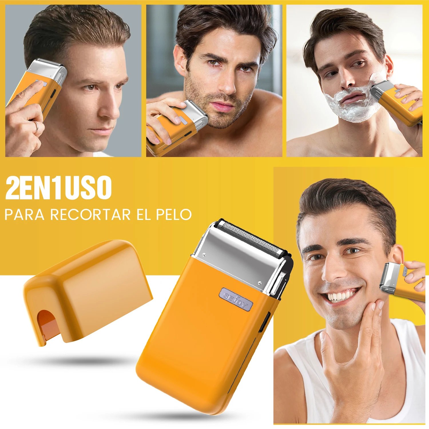 Sejoy 701 Electric Razor Rechargeable for Men Beard Trimmer Metal Body Electric Shaver with Dual Flexible Foils Shaving Machine Sejoy 701 Electric Razor Rechargeable for Men Beard Trimmer Metal Body Electric Shaver with Dual Flexible Foils Shaving Machine