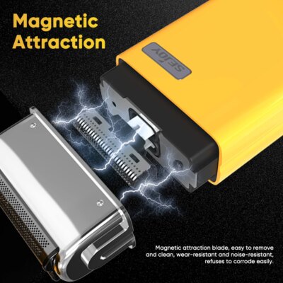 Sejoy 701 Electric Razor Rechargeable for Men Beard Trimmer Metal Body Electric Shaver with Dual Flexible Foils Shaving Machine - Image 3
