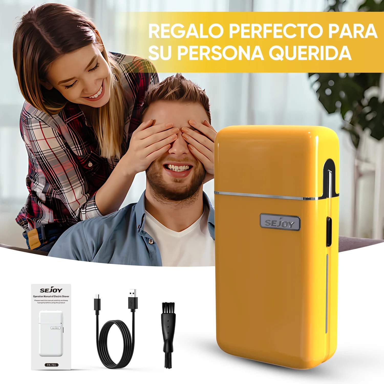 Sejoy 701 Electric Razor Rechargeable for Men Beard Trimmer Metal Body Electric Shaver with Dual Flexible Foils Shaving Machine Sejoy 701 Electric Razor Rechargeable for Men Beard Trimmer Metal Body Electric Shaver with Dual Flexible Foils Shaving Machine