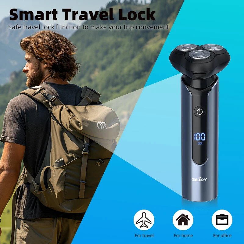Sejoy BLASTO9 Electric Razor Shaver Rechargeable Waterproof Wet-Dry Beard Trimmer Rotary 3D Floating Shaving Machine for Men Sejoy BLASTO9 Electric Razor Shaver Rechargeable Waterproof Wet-Dry Beard Trimmer Rotary 3D Floating Shaving Machine for Men