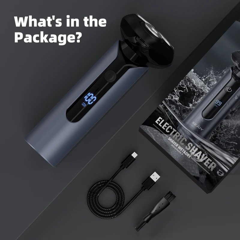 Sejoy BLASTO9 Electric Razor Shaver Rechargeable Waterproof Wet-Dry Beard Trimmer Rotary 3D Floating Shaving Machine for Men Sejoy BLASTO9 Electric Razor Shaver Rechargeable Waterproof Wet-Dry Beard Trimmer Rotary 3D Floating Shaving Machine for Men