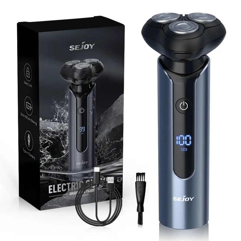 Sejoy BLASTO9 Electric Razor Shaver Rechargeable Waterproof Wet-Dry Beard Trimmer Rotary 3D Floating Shaving Machine for Men Sejoy BLASTO9 Electric Razor Shaver Rechargeable Waterproof Wet-Dry Beard Trimmer Rotary 3D Floating Shaving Machine for Men