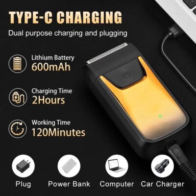 USB Rechargeable Electric Shaver for Men Cordless Beard Trimmer Shaving Barber Machines Hair Cutting Machine Trimmer for Men - Image 3