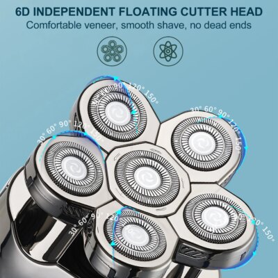 5 In 1 Men's Electric Head Shaver Razor Rechargeable Cordless Hair Shaving Razors For Bald Man Waterproof Wet Dry Beard Trimmer - Image 4